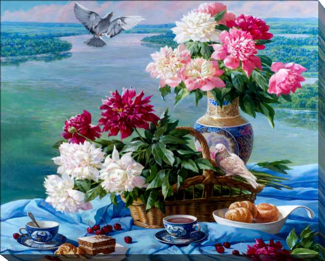 Картины на холсте Still life with pigeons