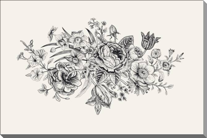 Купить и печать на заказ Картины на пластике, пеноркартоне Графичные розы