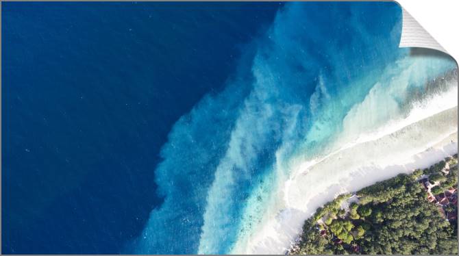 Купить и печать на заказ Картины на холсте Вид сверху на пляж