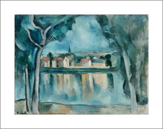 Paintings, photos from Passepartout Town on the shore of the lake (Maurice de Vlaminck)