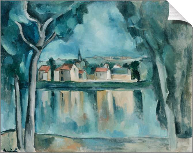 Купить и печать на заказ Картины на холсте Городок на берегу озера