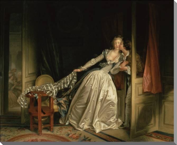 Купить и печать на заказ Картины на пластике, пеноркартоне Украденный поцелуй (Жан-Оноре Фрагонар)