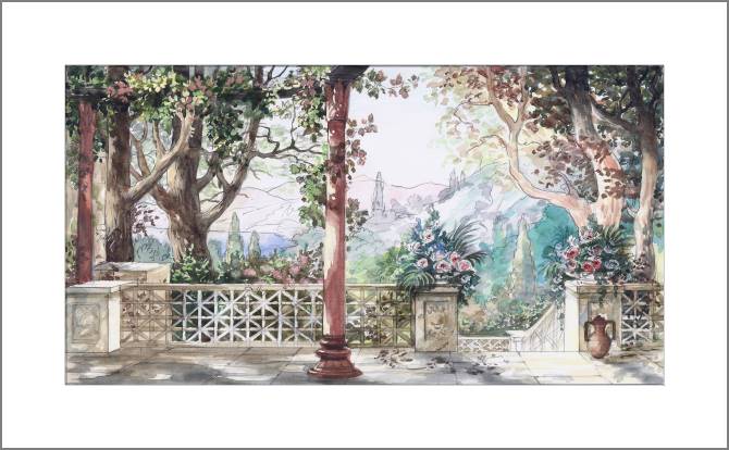 Paintings, photos from Passepartout Sketch a landscape and flowers