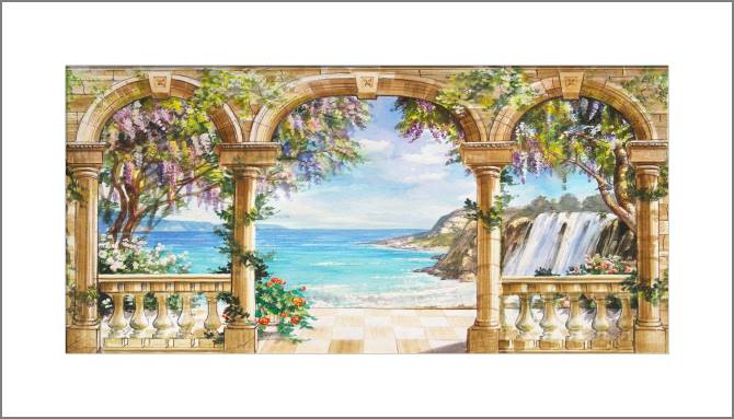 Paintings, photos from Passepartout The view from the terrace on the sea