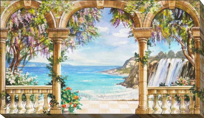 Картины на холсте The view from the terrace on the sea