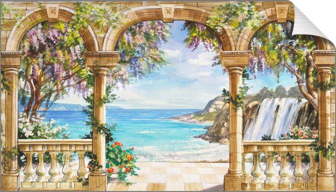 Купить и печать на заказ Картины на холсте Вид с террасы на море