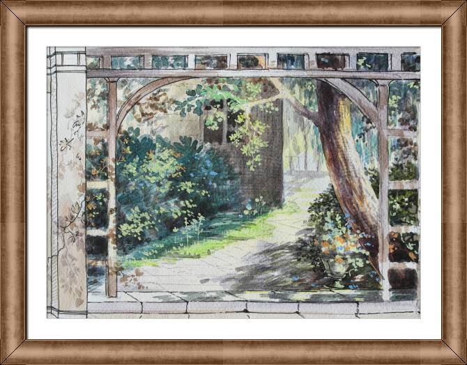 Paintings on canvas Sketch pergola