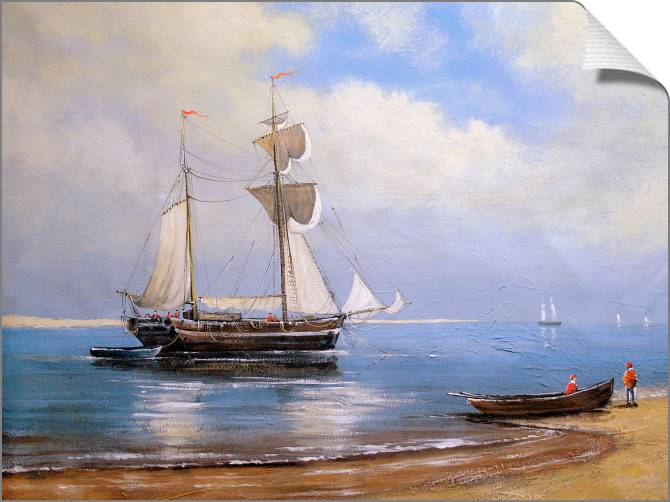 Купить и печать на заказ Картины на холсте Рыбаки на море