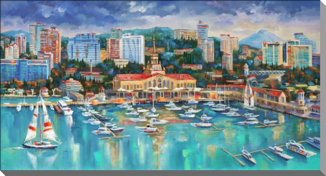 Купить и печать на заказ Картины на пластике, пеноркартоне Пейзаж в Сочи