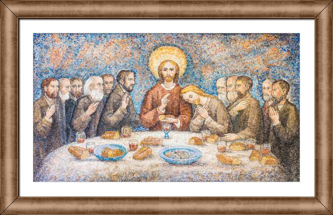 Картины в рамке, багете The sanctuary of Caravaggio mosaic