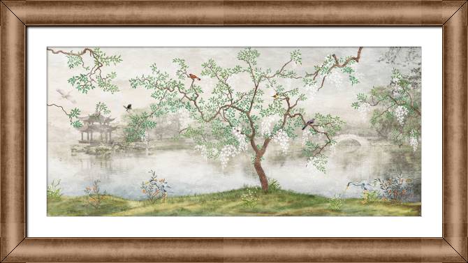 Купить и печать на заказ Репродукции картин Фреска c японским пейзажем