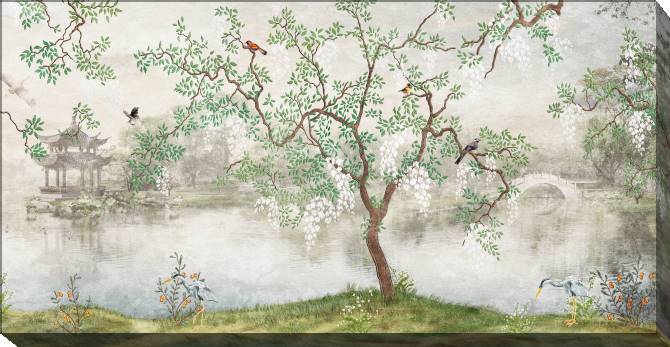 Paintings on canvas Fresco c Japanese landscape