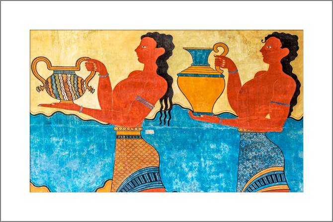 Paintings, photos from Passepartout The Procession fresco at Knossos Palace on Crete