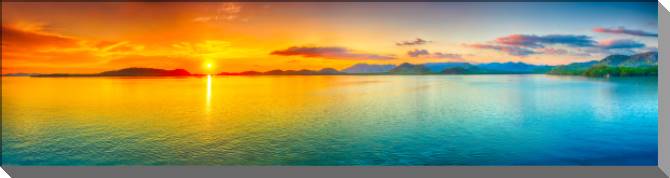 Купить и печать на заказ Картины на пластике, пеноркартоне Фото панорама заката