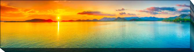 Paintings on canvas Photo panorama of the sunset