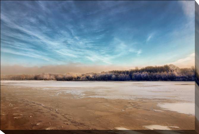 Paintings on canvas Frozen lake, Belarus
