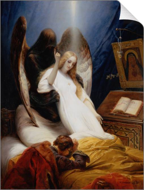 Картины на холсте The Angel Of Death (Emile-Jean-Horace Vernet)