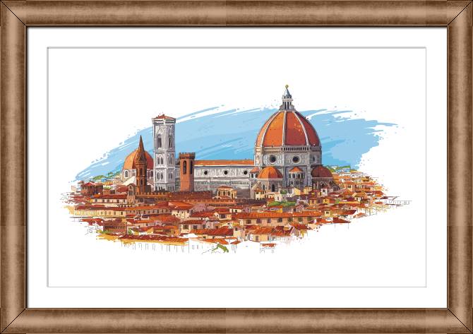 Paintings on canvas Florence, Italy city skyline