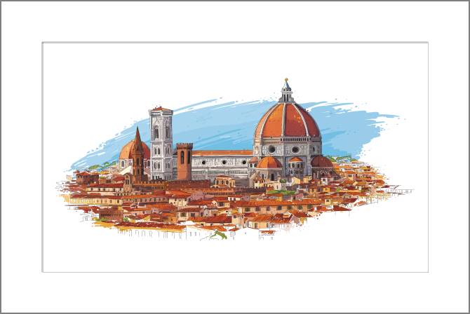 Paintings, photos from Passepartout Florence, Italy city skyline