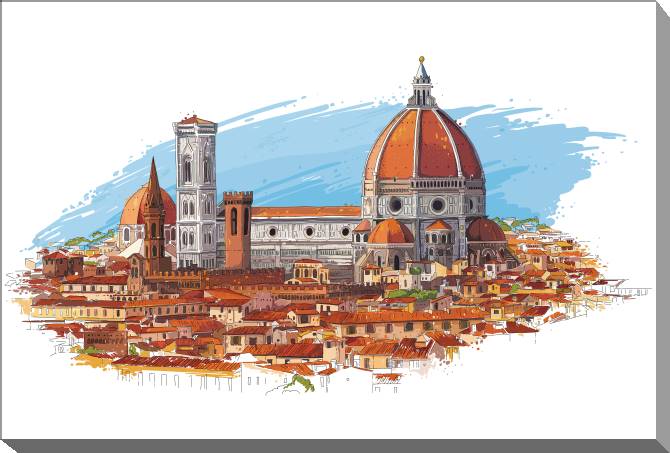 Картины на холсте Florence, Italy city skyline