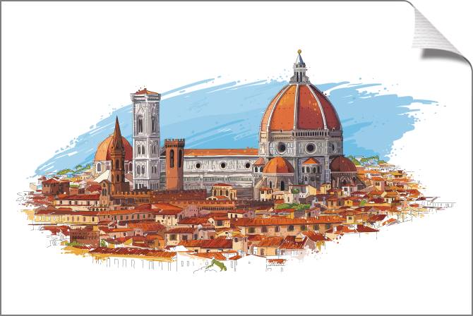 Купить и печать на заказ Картины на холсте Флоренция, Италия городской пейзаж