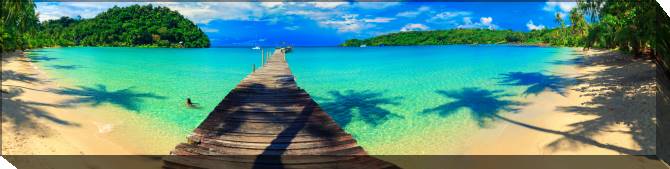 Paintings on canvas Panorama of the tropical sandy beach