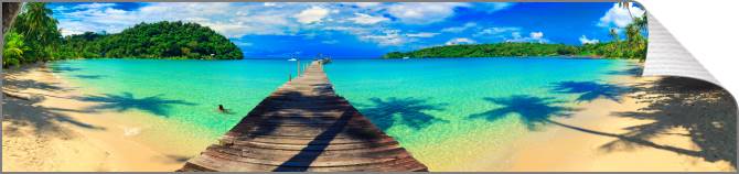 Купить и печать на заказ Картины на холсте Панорама песчаного тропического пляжа