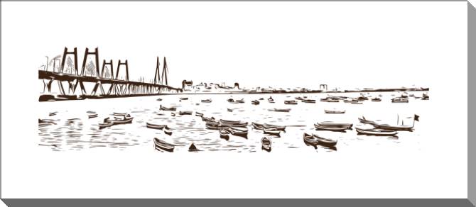 Купить и печать на заказ Картины на пластике, пеноркартоне Морской мост Бандра — Ворли