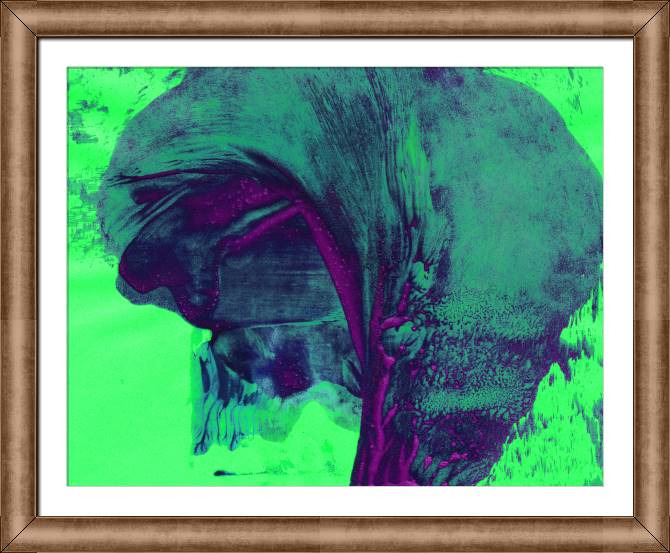 Paintings on canvas Smears for acid-green background