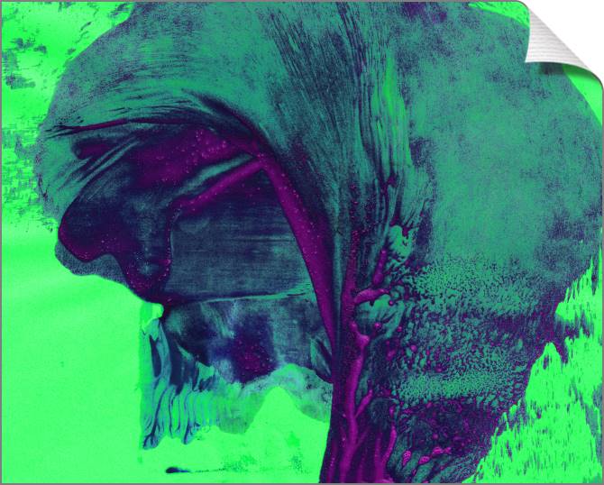 Купить и печать на заказ Картины на холсте Мазки на кислотно-зеленом фоне