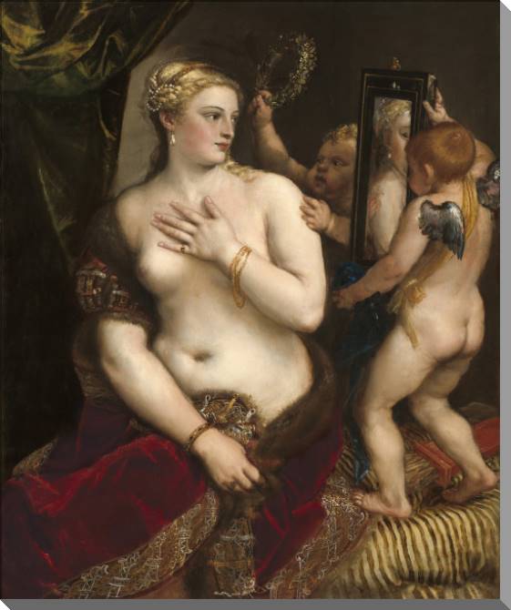 Купить и печать на заказ Картины на пластике, пеноркартоне Венера перед зеркалом