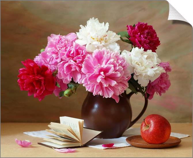 Купить и печать на заказ Картины на холсте Фото букет пионов