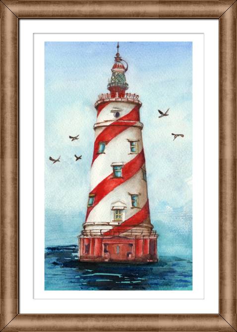 Paintings on canvas Red-white lighthouse