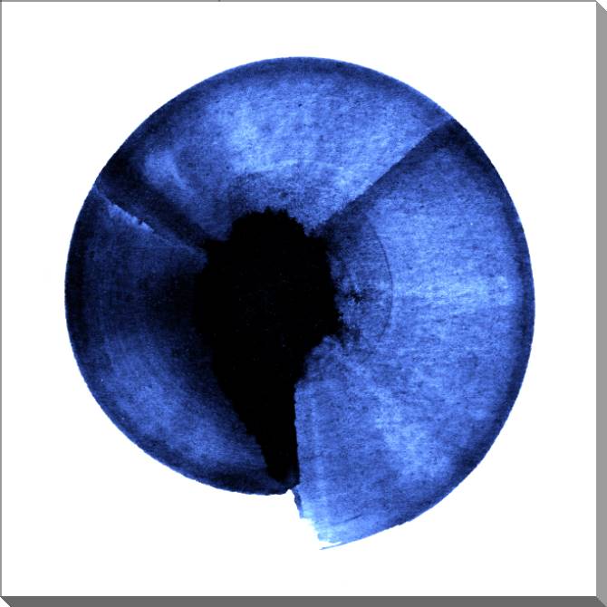 Купить и печать на заказ Картины на пластике, пеноркартоне Синий диск на белом