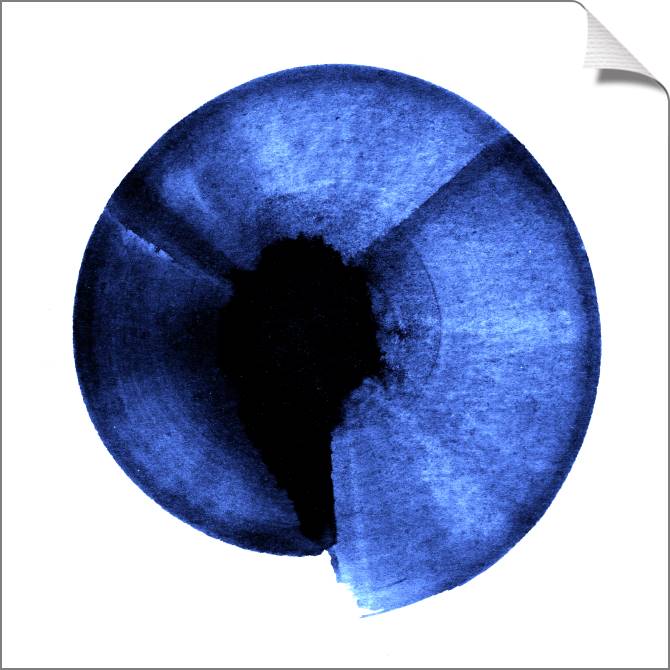 Купить и печать на заказ Картины на холсте Синий диск на белом