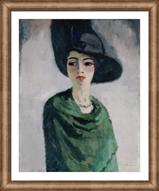 Paintings on canvas Woman in black hat (Kees van Dongen)