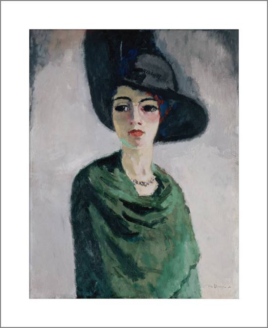 Купить и печать на заказ Картины, фото с паспарту Женщина в черной шляпе