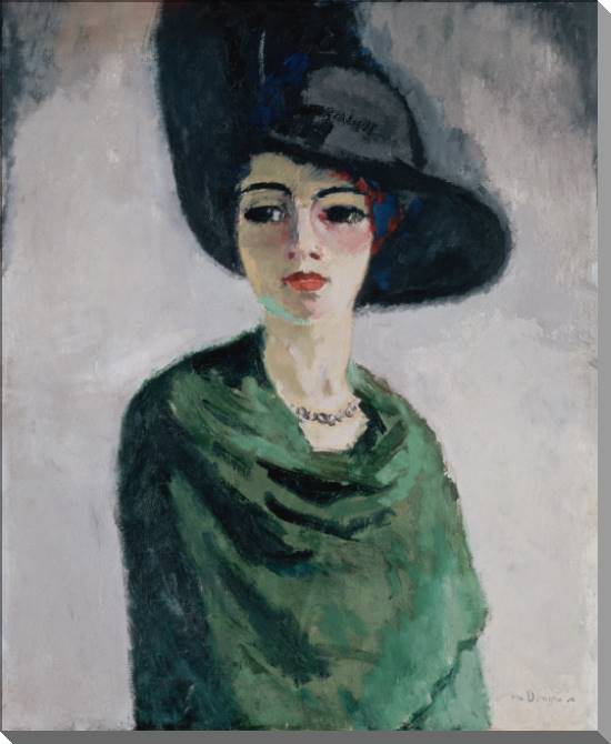 Купить и печать на заказ Картины на пластике, пеноркартоне Женщина в черной шляпе