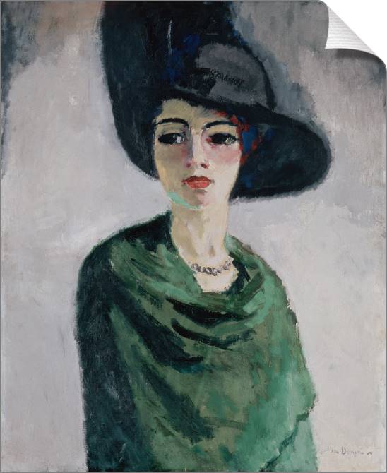 Купить и печать на заказ Картины на холсте Женщина в черной шляпе