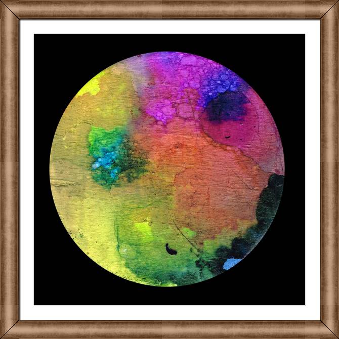 Paintings on canvas Colorful circle on black background