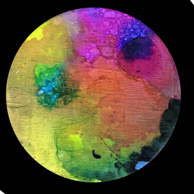 Картины на холсте Colorful circle on black background