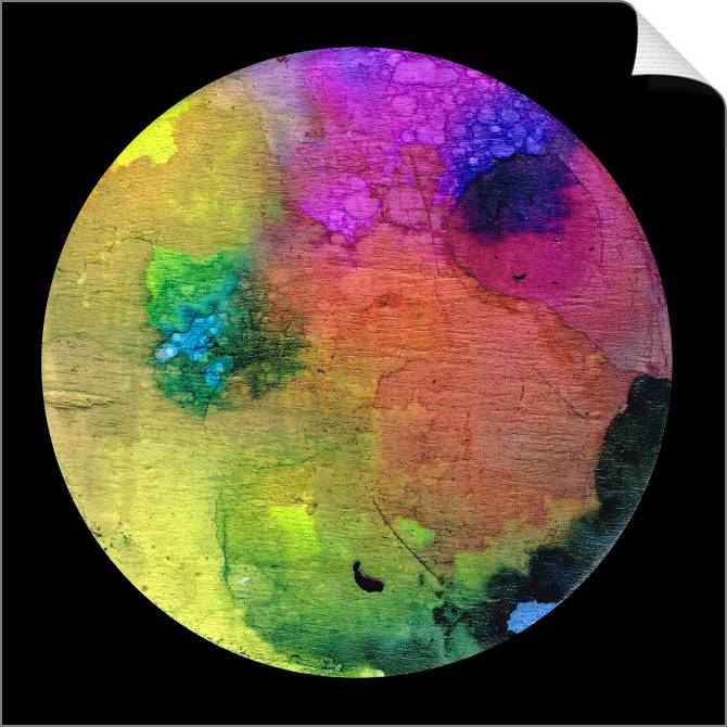 Купить и печать на заказ Картины на холсте Разноцветный круг на черном фоне