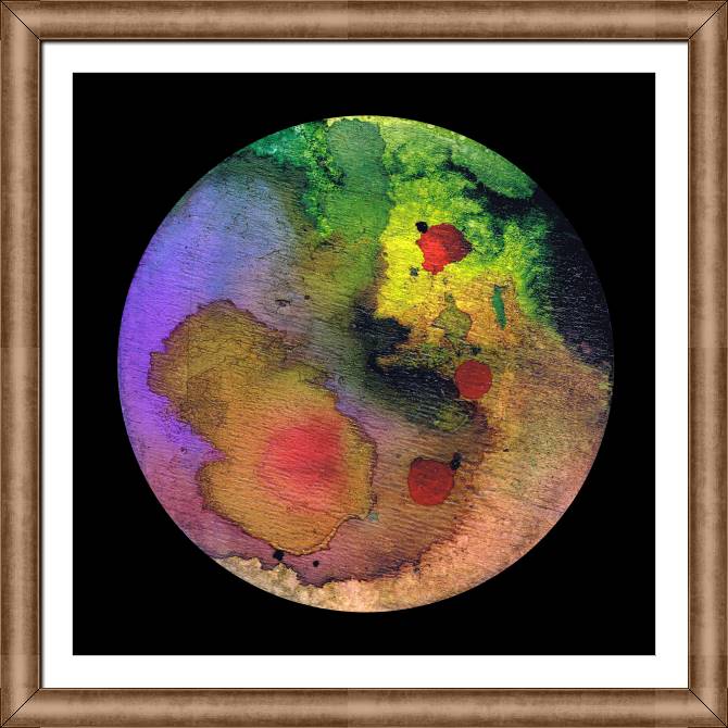 Paintings on canvas Colored circle on a black background