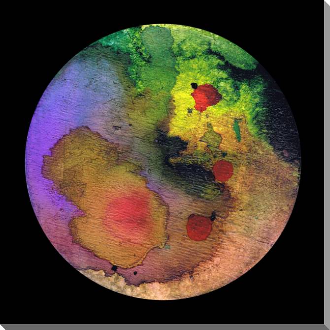 Купить и печать на заказ Картины на пластике, пеноркартоне Цветной круг на черном фоне