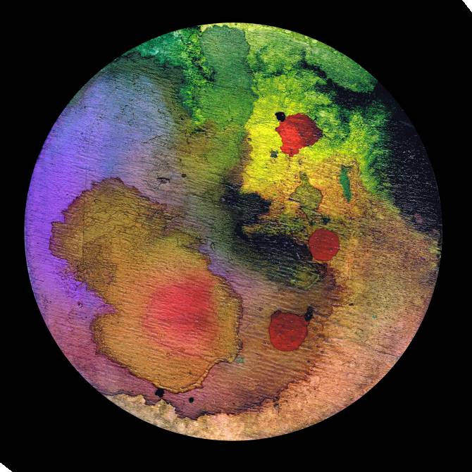 Картины на холсте Colored circle on a black background