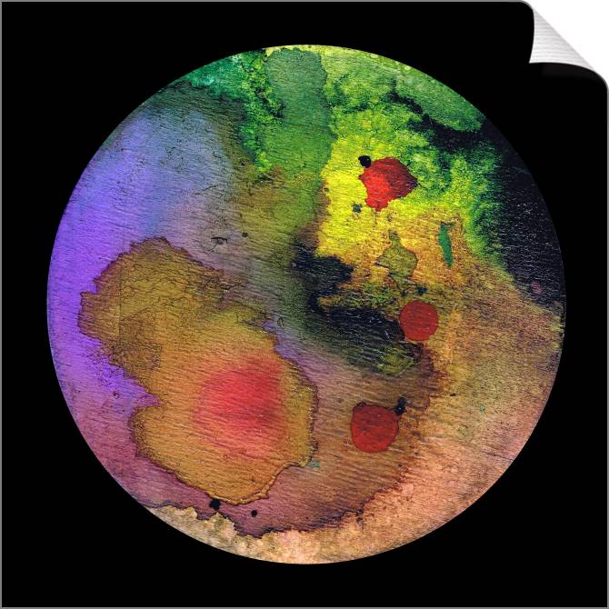 Купить и печать на заказ Картины на холсте Цветной круг на черном фоне