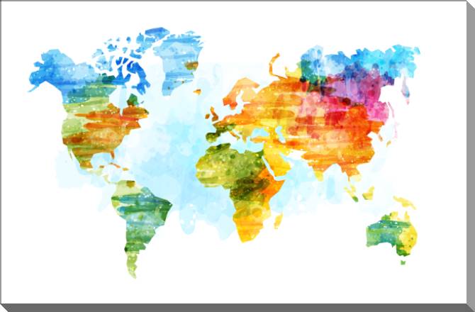 Купить и печать на заказ Картины на пластике, пеноркартоне Разноцветная векторная карта
