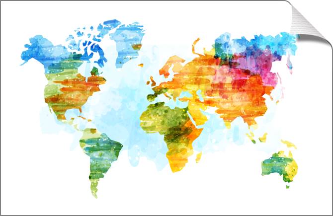 Купить и печать на заказ Картины на холсте Разноцветная векторная карта