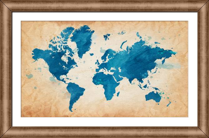 Paintings on canvas World map on retro background