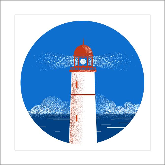 Купить и печать на заказ Картины, фото с паспарту Арт маяк